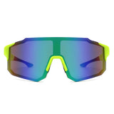 HY1024 - Sport Rimless Mirrored Shield Sunglasses