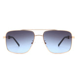 J2037 - Square Flat Top Tinted Brow-Bar Fashion Wholesale Sunglasses