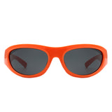 HS1260 - Rectangle Wrap Around Oval Sports Wholesale Sunglasses