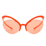 S1226 - Rimless Futuristic Oval Irregular Fashion Cat Eye Wholesale Sunglasses