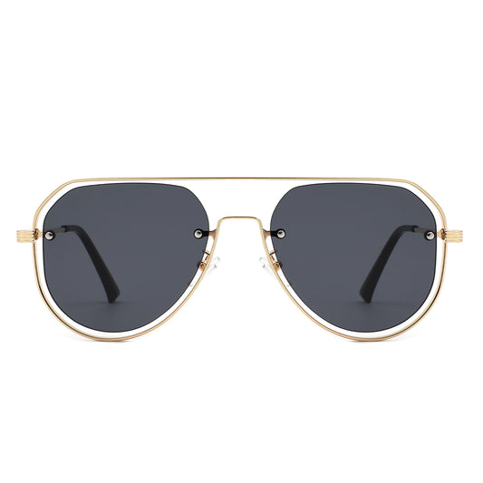 HJ2076 - Retro Aviator Double Frame Wholesale Sunglasses