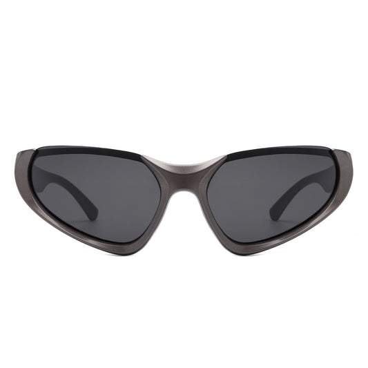 HS1182 - Rectangle Retro Fashion Wrap Around Wholesale Sunglasses