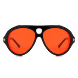 HS2243 - Oversize Retro Aviator Keyhole Color-Tint Wholesale Sunglasses