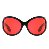 HS1242 - Oversize Fashion Curved Large Women Round Wholesale Sunglasses