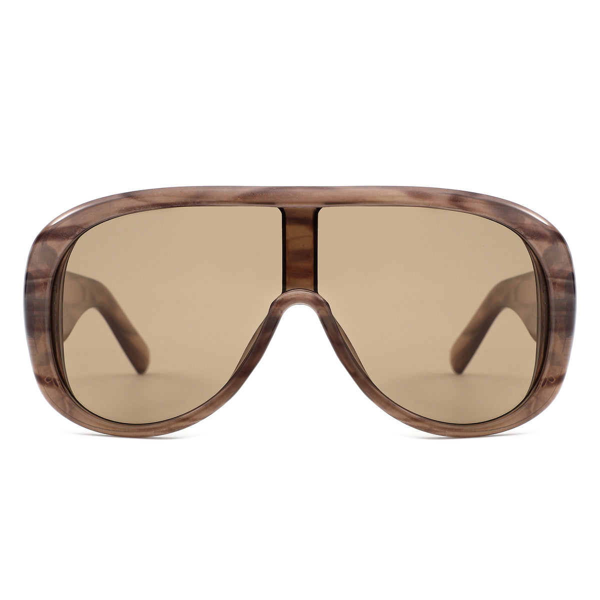 HS1435 - Oversized Wrap Aviator Style Shield Sunglasses