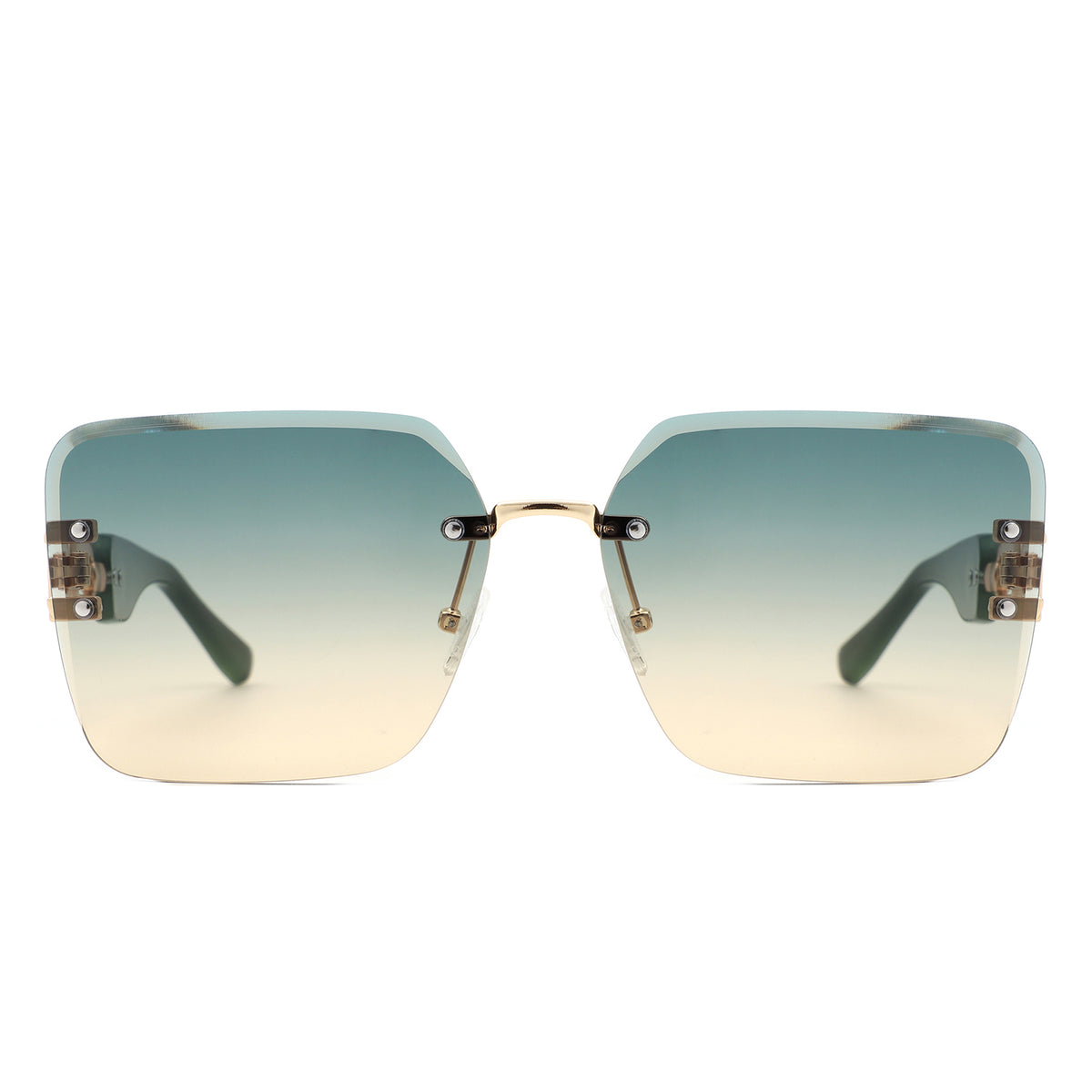 HJ3035 - Square Chain-Link Luxurious Oversize Rimless Wholesale Sunglasses