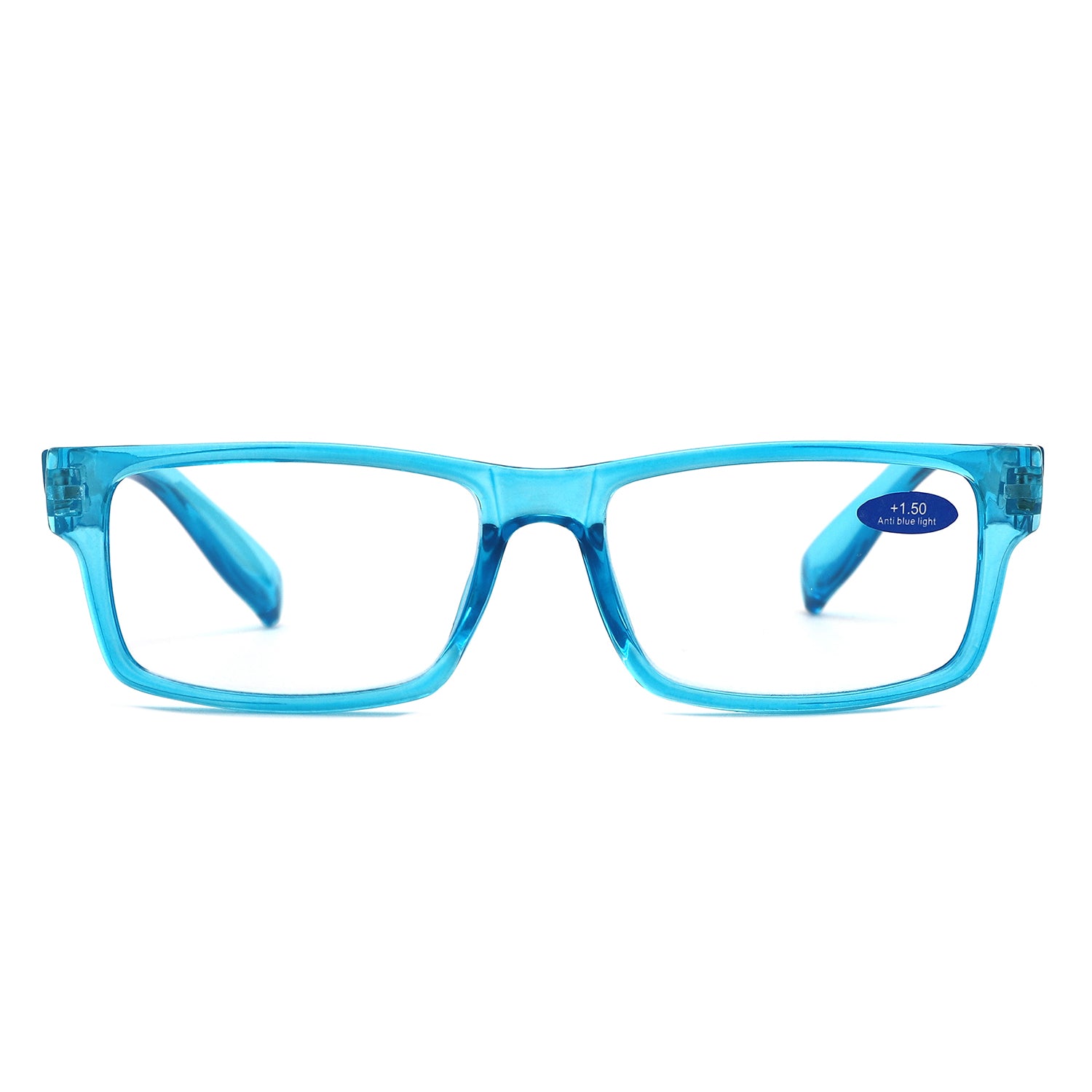 884 - Classic Rectangle Thick Frame Reading Glasses - Iris Fashion