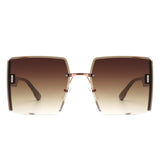 S2134 - Square Rimless Chic Fashion Oversize Women Wholesale Sunglasses