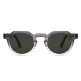 P/C028 - Retro Round Thick Frame Keyhole Bold Sunglasses - Iris Fashion