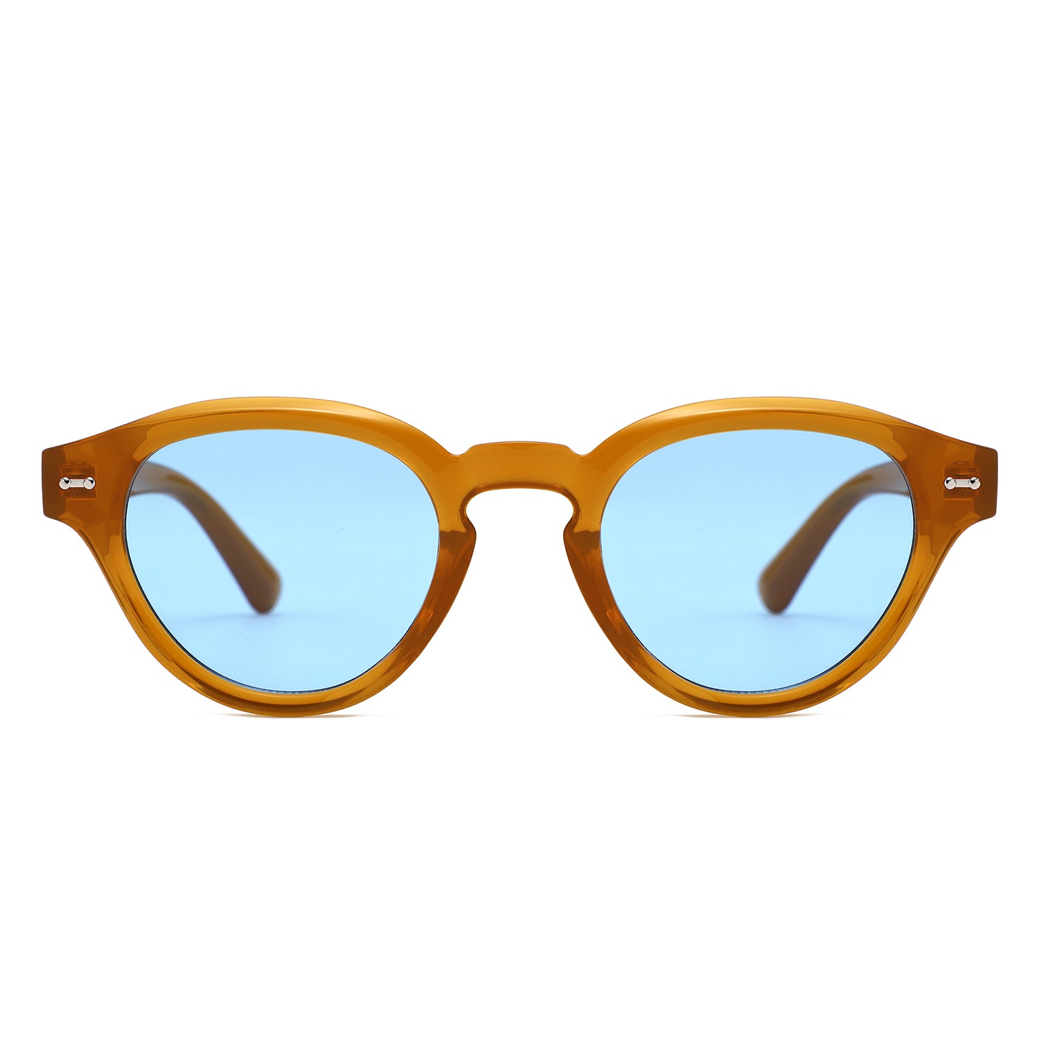 S1262 - Retro Round Thick Frame Sunglasses - Iris Fashion