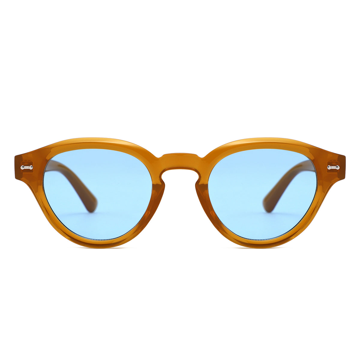 S1262 - Retro Round Thick Frame Sunglasses - Iris Fashion