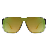 HS1405 - Oversized Flat Top Square Sunglasses - Iris Fashion