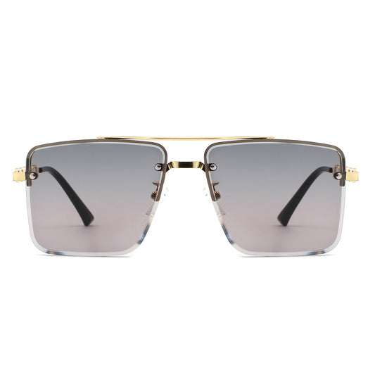 HJ2079 - Rimless Flat-Top Chain-Link Fashion Wholesale Sunglasses