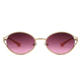HJ2152 - Vintage Round Metal Color Tint Lenses Sunglasses - Iris Fashion