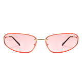 HJ2123 - Rimless Rectangle Color-Tint Slim Wholesale Sunglasses