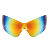 HS2170 - Rimless Modern Oversize Color Pop Curved Wholesale Sunglasses