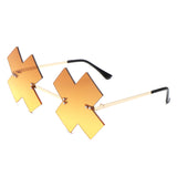HJ2063 - Guilty Gear Costume Happy Chaos Inspired X Shaped Wholesale Glasses
