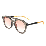 HS2155 - Round Retro Brow-Bar Circle Vintage Wholesale Sunglasses