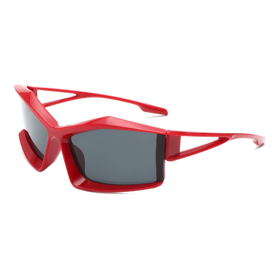 HS1270 - Geometric Rectangle Fashion Futuristic Wholesale Sunglasses