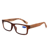 883 - Rectangle Woodgrain Temples Reading Glasses - Iris Fashion