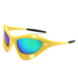 HS1241 - Geometric Wrap Around Chunky Square Sport Wholesale Sunglasses