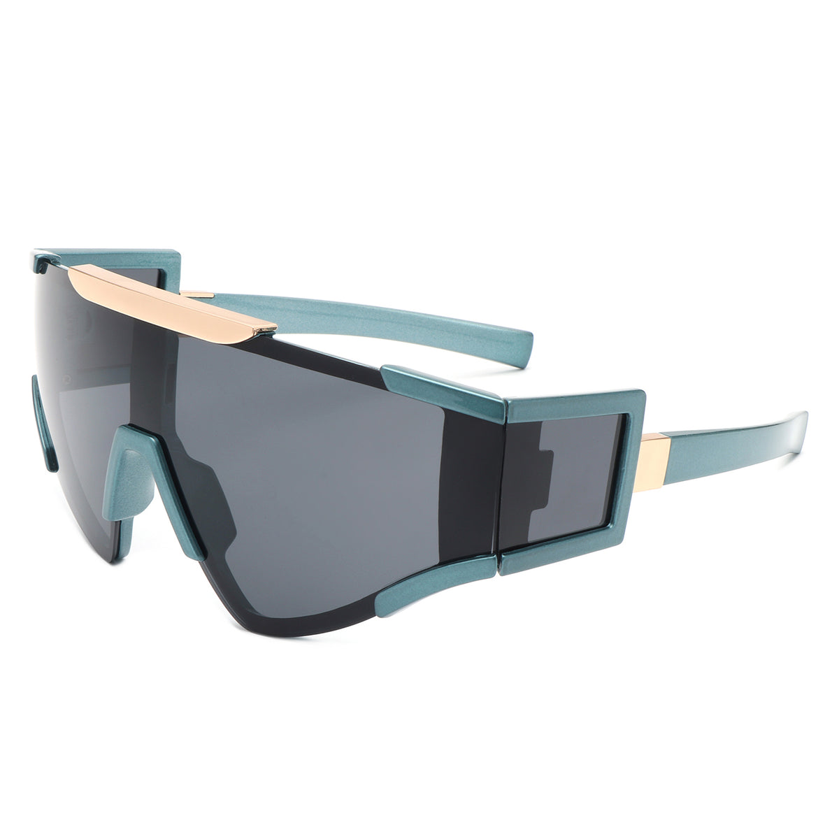 HS3021 - Square Oversize Fashion Shield Flat Top Sport Wholesale Sunglasses