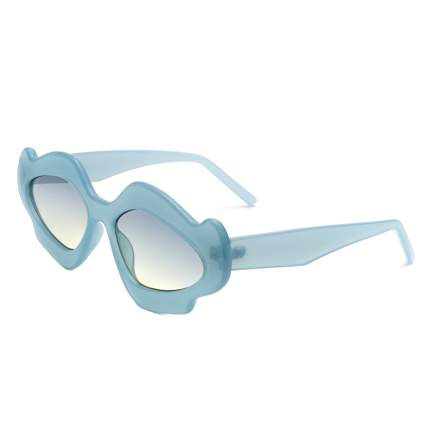 HS1249 - Women Geometric Wavy Design Fashion Wholesale Sunglasses