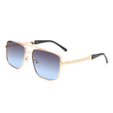 J2037 - Square Flat Top Tinted Brow-Bar Fashion Wholesale Sunglasses