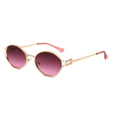 HJ2152 - Vintage Round Metal Color Tint Lenses Sunglasses - Iris Fashion