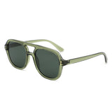 HS1426 - Square Brow-Bar Fashion Aviator Sunglasses