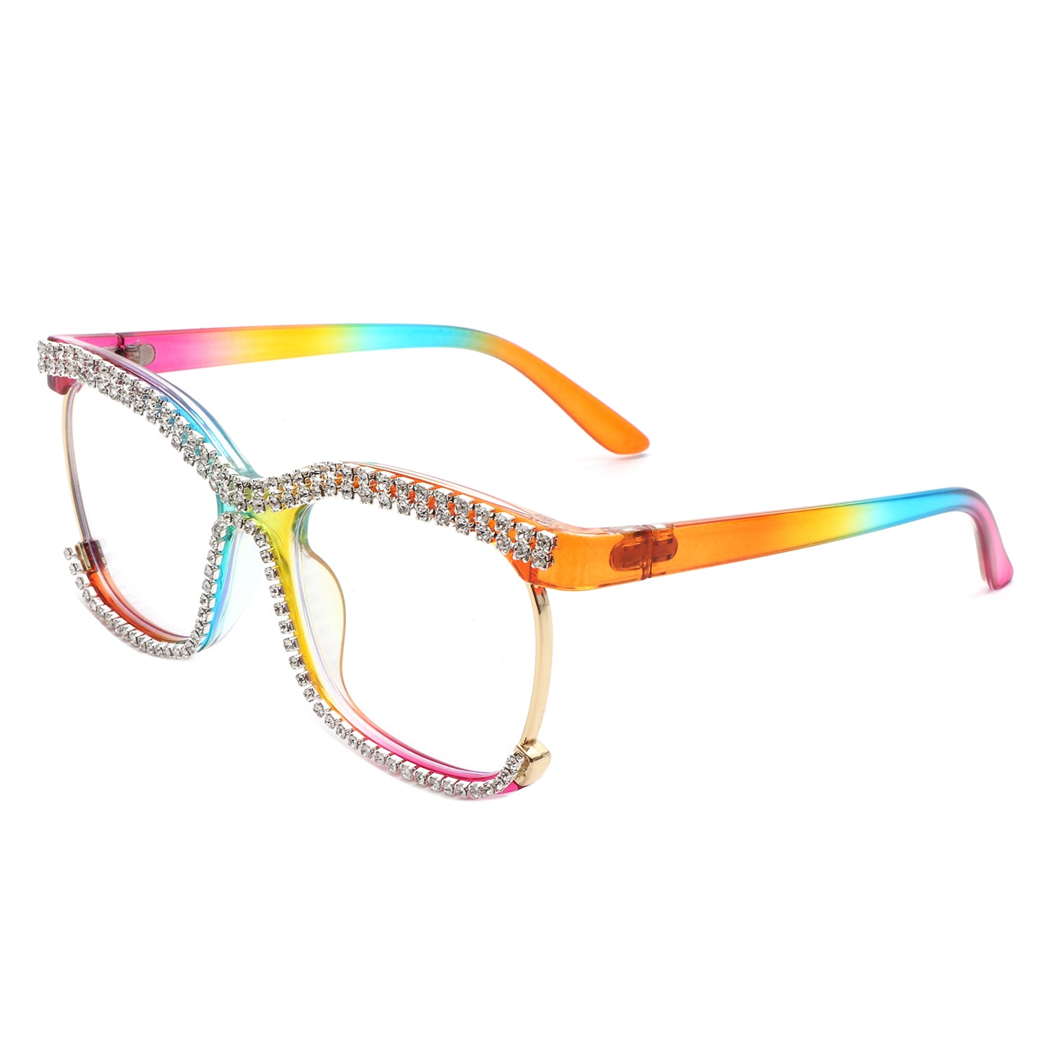 HS2150 - Square Rhinestone Fashion Women Anti-Blue Light Blocking Wholesale Glasses
