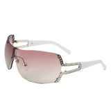 HJ3029 - Rectangle Rimless Fashion Luxury Women Oversize Wholesale Sunglasses