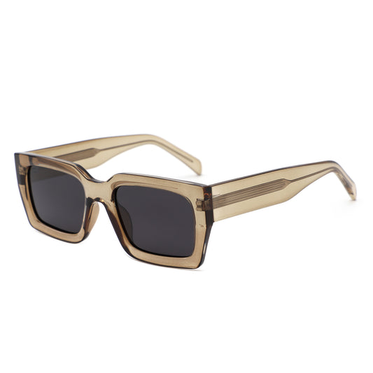 P/C011 - Chunky Rectangle Retro Sunglasses - Iris Fashion