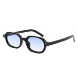 S1255 - Retro Oval Rectangle Chunky Frame Sunglasses - Iris Fashion