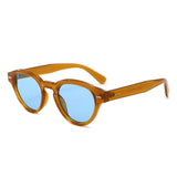 S1262 - Retro Round Thick Frame Sunglasses - Iris Fashion