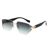 HJ2139 - Geometric Rimless Sleek Fashion Women Sunglasses