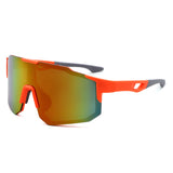 HY1023 - Oversized Sport Mirrored Shield Performance Sunglasses
