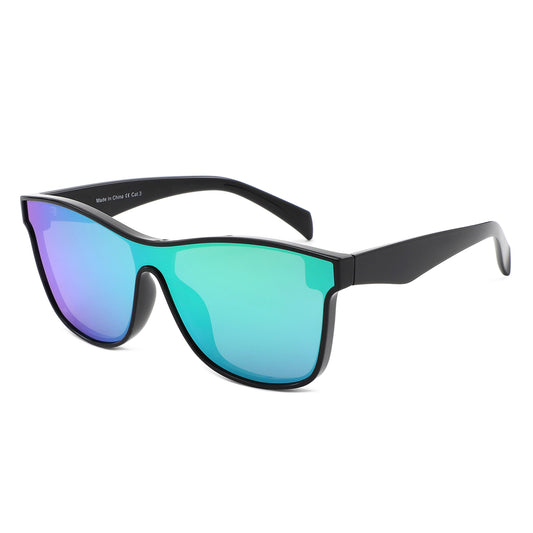 FS1003 - Rectangle Bold Sporty Mirrored Wholesale Sunglasses