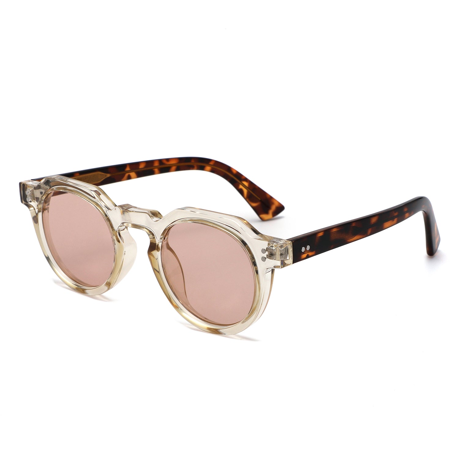 P/C028-1 - Round Keyhole Modern Sunglasses - Iris Fashion