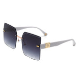 S2135 - Women Oversize Rimless Chic Fashion Square Tinted Wholesale Sunglasses