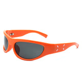 HS1260 - Rectangle Wrap Around Oval Sports Wholesale Sunglasses