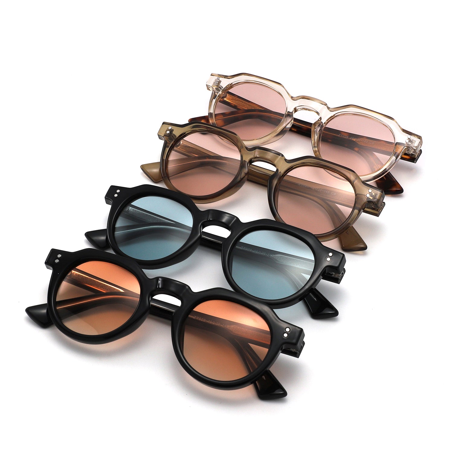 P/C028-1 - Round Keyhole Modern Sunglasses - Iris Fashion