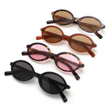 HS1420 - Retro Slim Oval Narrow Minimalist Sunglasses
