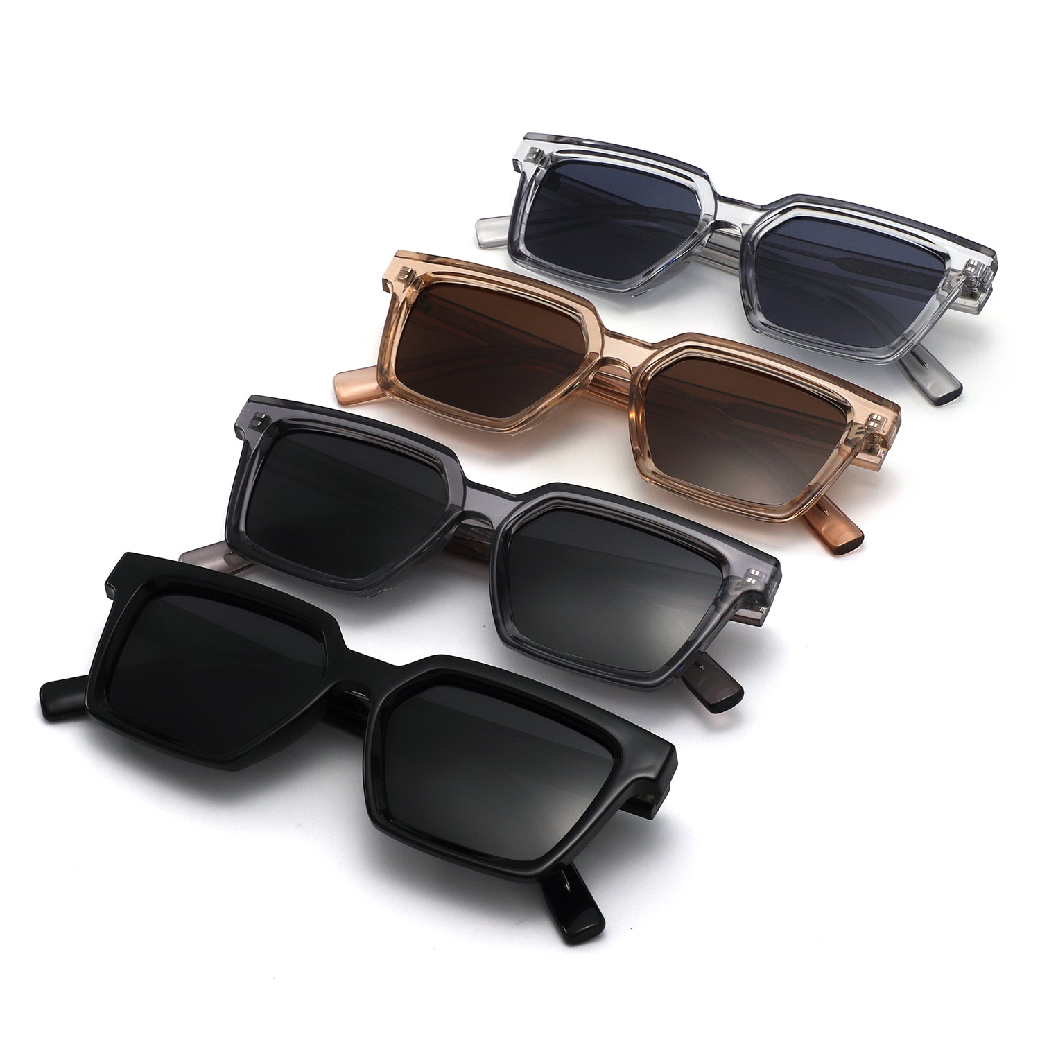 P/C007 - Square Retro Chunky Frame Wholesale Sunglasses - Iris Fashion