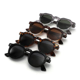 P/C028 - Retro Round Thick Frame Keyhole Bold Sunglasses - Iris Fashion