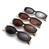 S2144 - Slim Cat Eye Gold Metal Fashion Women Sunglasses - Iris Fashion