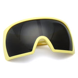 HS2152 - Oversize Square Wrap Around Curved Shield Wholesale Sunglasses