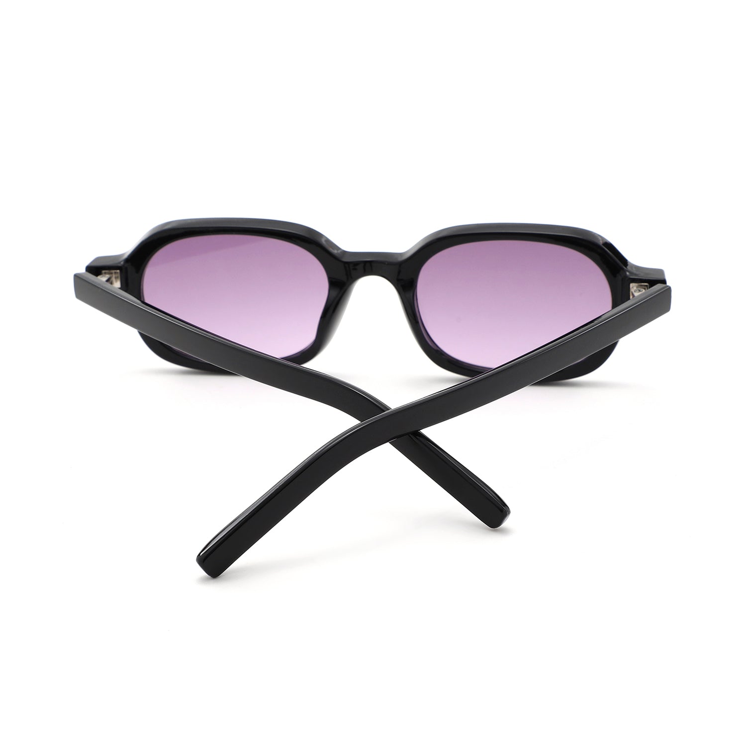 S1255 - Retro Oval Rectangle Chunky Frame Sunglasses - Iris Fashion