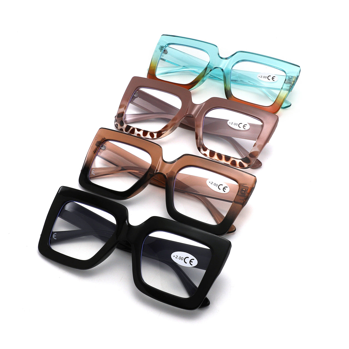 HR1002 - Oversize Square Reading Glasses - Iris Fashion