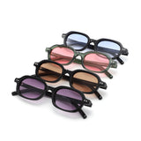 S1255 - Retro Oval Rectangle Chunky Frame Sunglasses - Iris Fashion